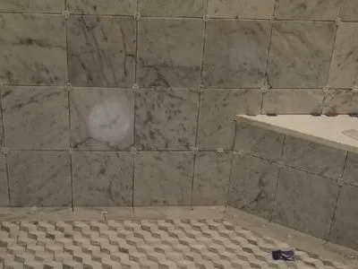 large shower renovation in progress